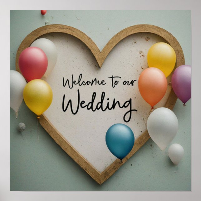 Poster Bienvenue à notre signature Mariage (Devant)