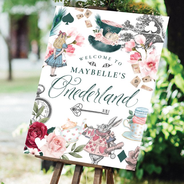 Poster Bienvenue à Onederland Alice au pays des merveille (Créateur téléchargé)
