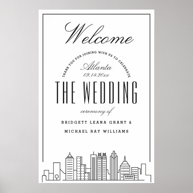 Poster Bienvenue à Our Atlanta Mariage ! (Devant)