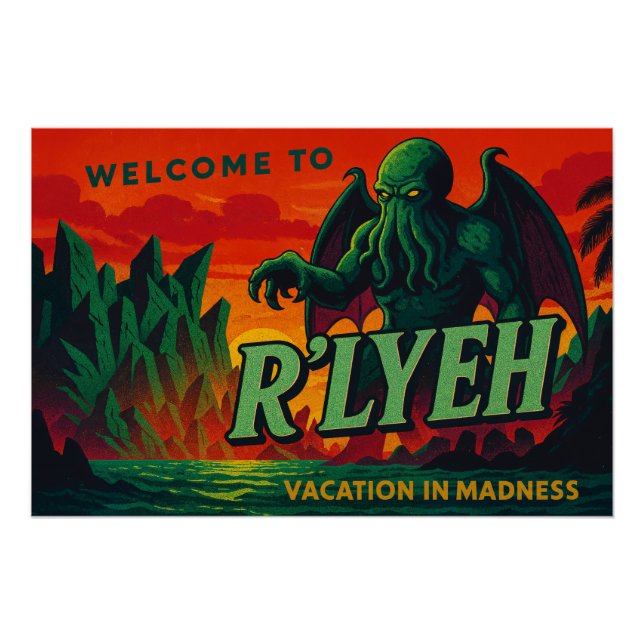 Poster Bienvenue à R’lyeh - Vacances dans la folie (Devant)