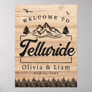 Poster Bienvenue À Telluride Colorado Mariage Minimaliste