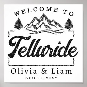 Poster Bienvenue À Telluride Colorado Mariage Minimaliste