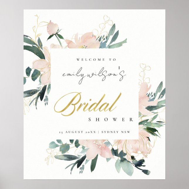 POSTER BIENVENUE À UNE BABIOCHE DE MARIAGE À L'AQUARELLE  (Devant)