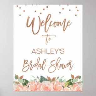Poster Bienvenue à une douche de mariage à la calligraphi