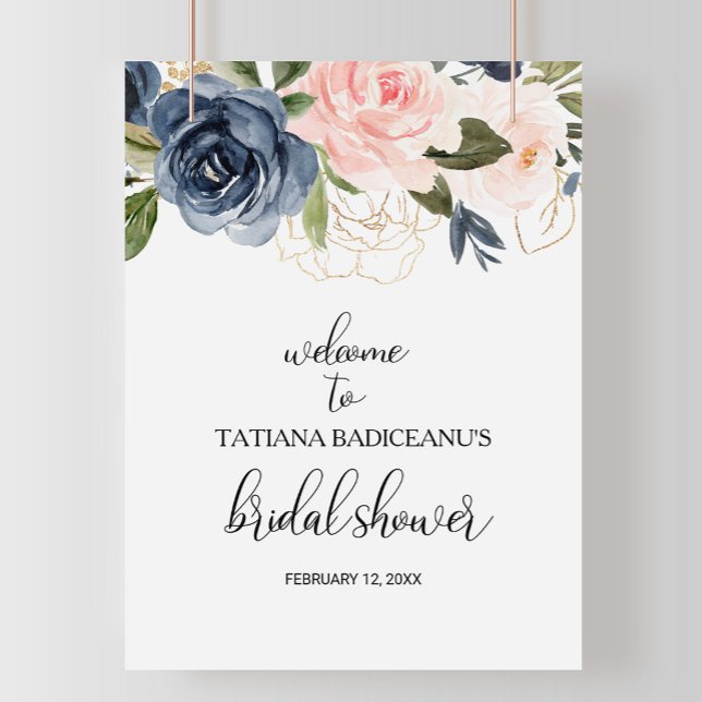 Poster Bienvenue à une Exquise Fête de Mariage Florale d' (Créateur téléchargé)