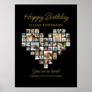 Poster Bienvenue à une fête d'anniversaire avec un collag