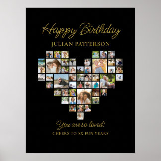 Poster Bienvenue à une fête d'anniversaire avec un collag