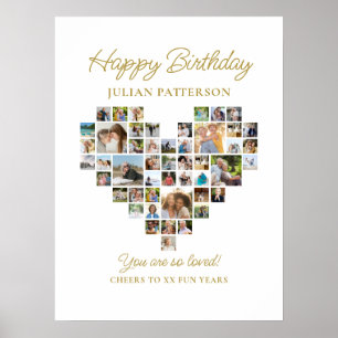 Poster Bienvenue à une fête d'anniversaire avec un collag