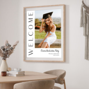 Poster Bienvenue à une fête de remise de diplômes avec ph