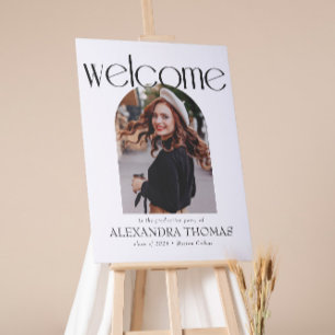 Poster Bienvenue à une fête de remise de diplômes minimal