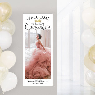 Poster Bienvenue à une Quinceañera Moderne avec un Grand 
