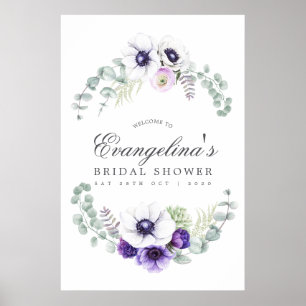 Poster Bienvenue à une réception de mariage Dusty Violet