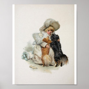 Poster Bienvenue Accueil Chiens Vintages Terrier mignons