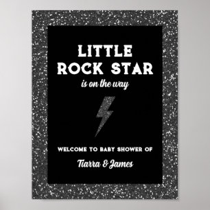 Poster Bienvenue au Baby shower Little Rock Star