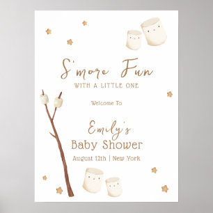Poster Bienvenue au Baby shower minimaliste des étoiles d