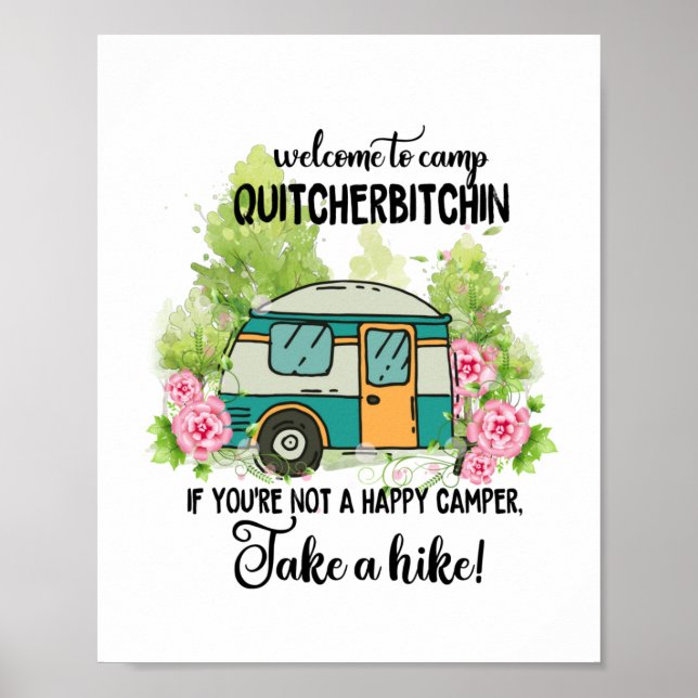 Poster Bienvenue Au Camp Quitcherbitchin Mug (Devant)