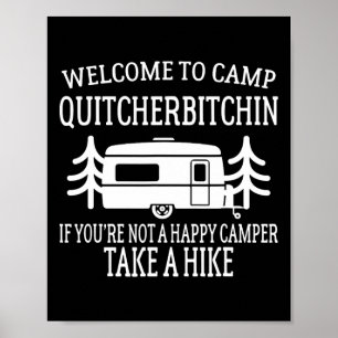 Poster Bienvenue au camp Quitcherin - Camping drôle 