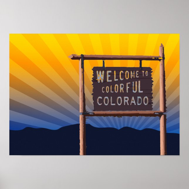 Poster bienvenue au colorado coloré (Devant)
