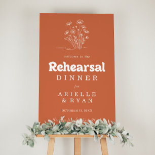 Poster Bienvenue au dîner de répétition Terracotta Wildfl