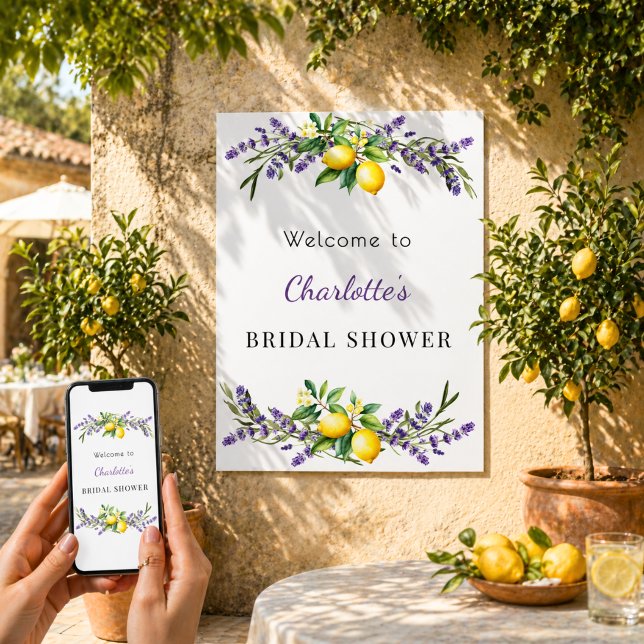 Poster Bienvenue au lavande citrons pour la douche de mar (Créateur téléchargé)