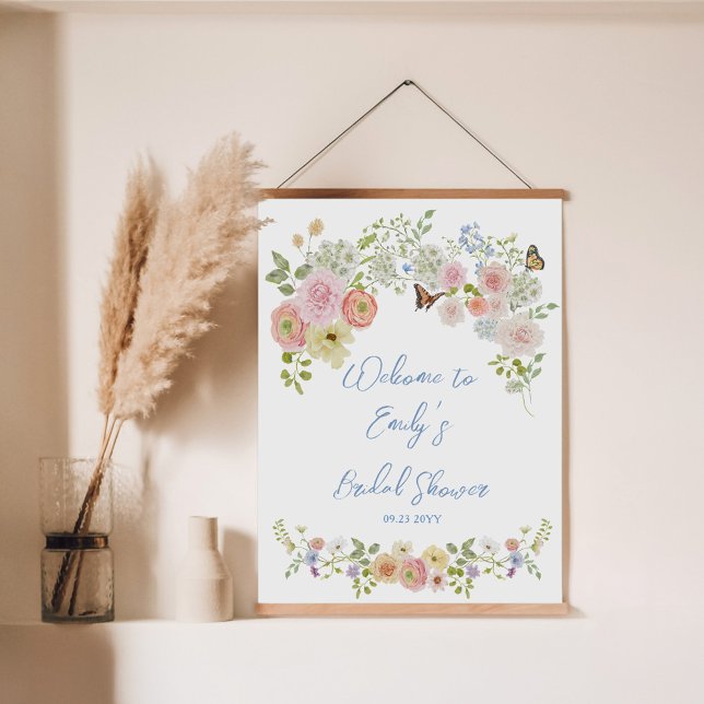 Poster Bienvenue au mariage champêtre pastel (Créateur téléchargé)