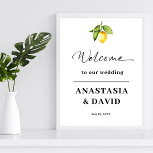 Poster Bienvenue au Mariage citron
