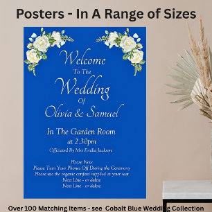 Poster Bienvenue au Mariage Cobalt Blue