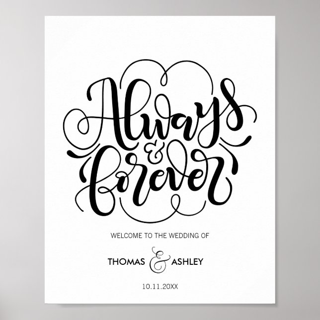 Poster Bienvenue au mariage de - Toujours et pour toujour (Devant)