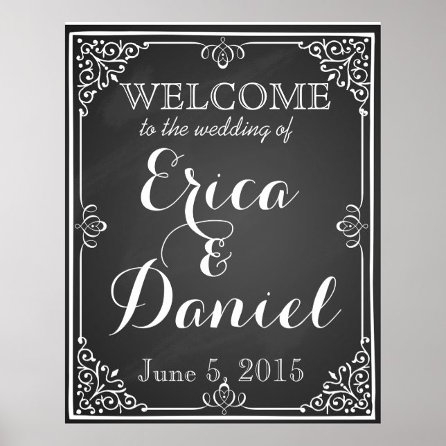 Poster bienvenue au mariage du panneau de signalisation d (Devant)