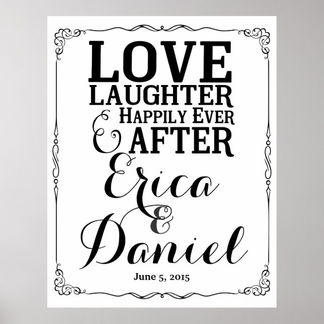 Poster bienvenue au mariage heureux après (Devant)