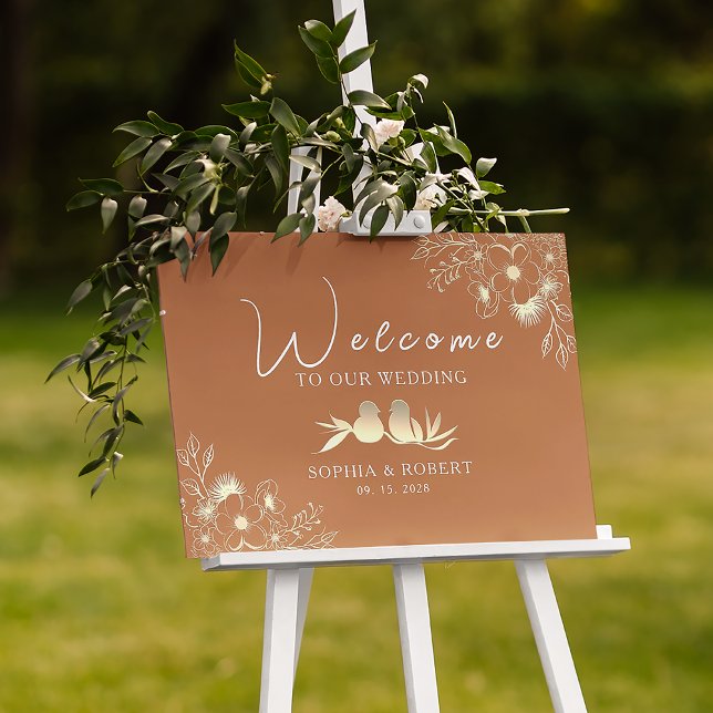 Poster Bienvenue au Mariage orange brûlé (Créateur téléchargé)