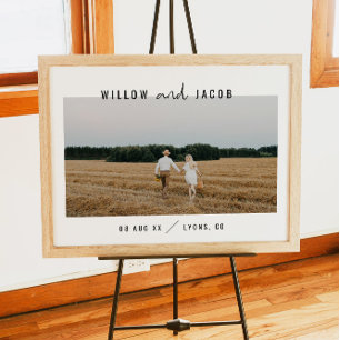 Poster Bienvenue au mariage photo minimaliste moderne de