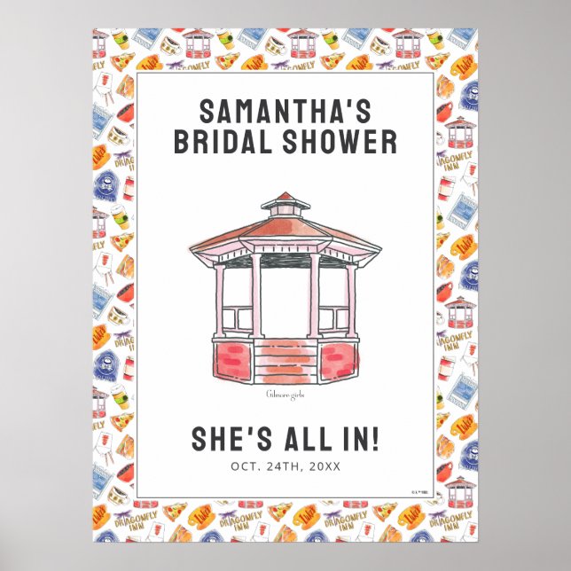 Poster Bienvenue au Shower de Mariage des Gilmore Girls (Devant)
