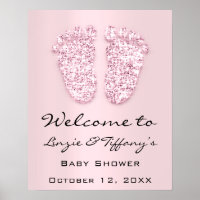 Bienvenue aux pieds Bébé Shower Nouvelle Fille Ros