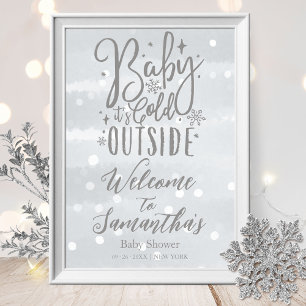 Poster Bienvenue Bébé Il Fait Froid Dehors Signe de Bienv