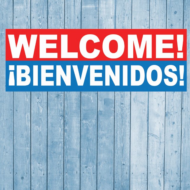 Poster Bienvenue Bienvenidos Bannière Anglais Espagnol (Créateur téléchargé)