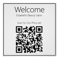 Bienvenue Black and White Business Scan QR Code