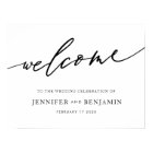 bienvenue  | Blanc Noir Calligraphie Simple Mariag