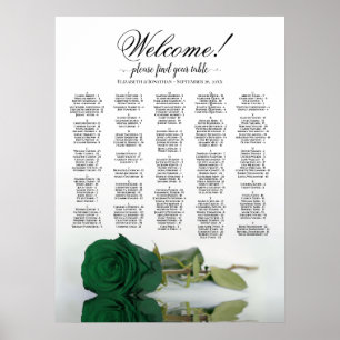 Poster Bienvenue ! Carte de siège alphabétique Rose Emera
