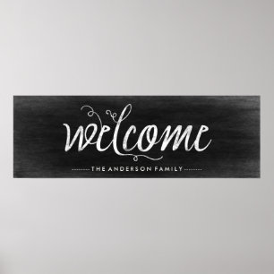 Poster Bienvenue Chalkboard Look avec Typographie tendanc