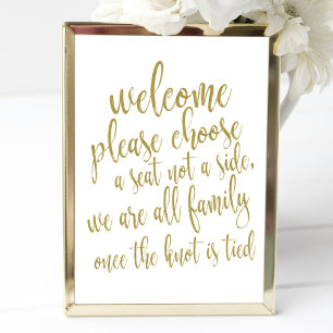 Poster Bienvenue Choisissez un siège et non un panneau de