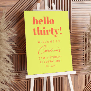 Poster Bienvenue d'anniversaire en typographie gras chart