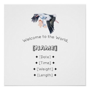 Poster Bienvenue dans la barre World Custom Name & Birth