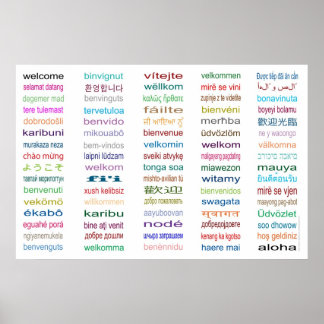 Poster Bienvenue dans l'affiche en 80 langues
