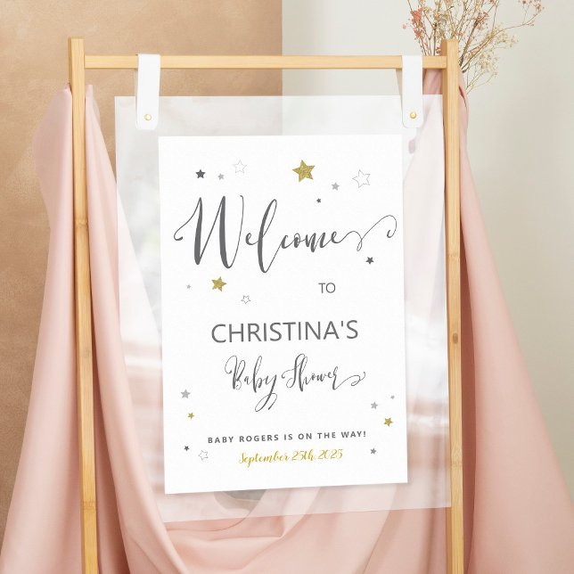 Poster Bienvenue dans le baby shower de couleurs neutres  (Créateur téléchargé)