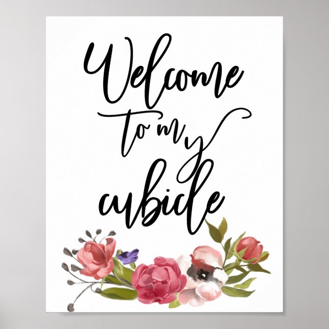 Poster Bienvenue dans mon bureau de bureau à panneaux à b (Devant)