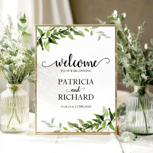 Poster Bienvenue dans notre élégante cérémonie de mariage