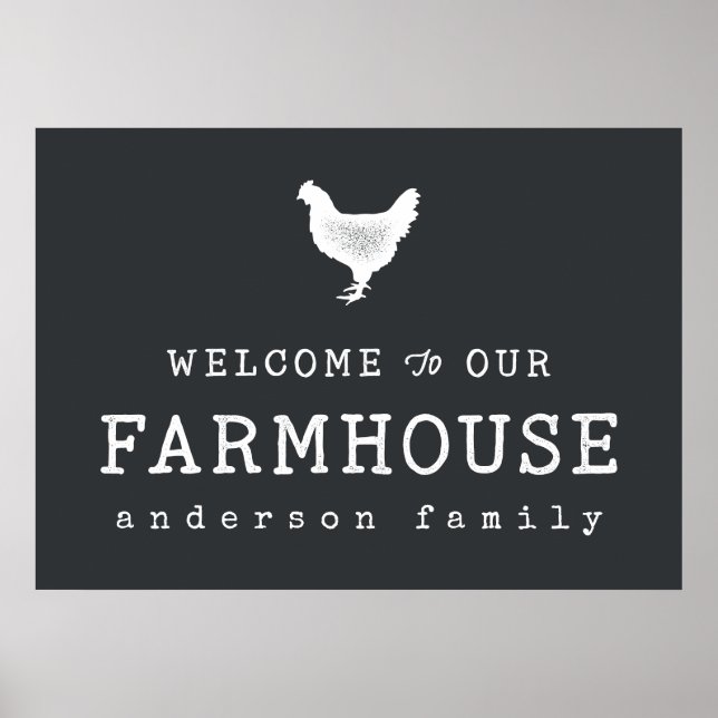 Poster Bienvenue dans notre ferme Pays Poulet rustique (Devant)