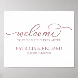 Poster Bienvenue dans notre Happy Ever After Rose Gold