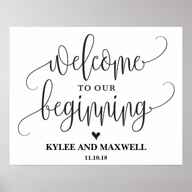 Poster Bienvenue dans notre premier panneau de Mariage mo (Devant)